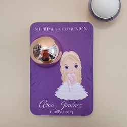 Bálsamo Labial Niña Comunión Fondo Morado | Detalle Elegante