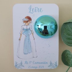 Bálsamo Labial Niña Comunión de Espaldas | Lazo Azul