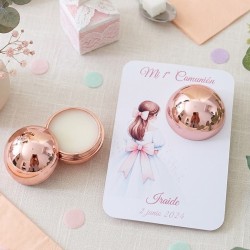 Bálsamo Labial Niña Comunión Lazada Rosa | Detalle Elegante