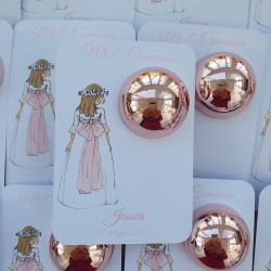 Bálsamo Labial Niña Comunión Espalda Lazo Rosa | Detalle Elegante