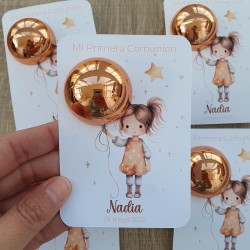 Bálsamo Labial Esfera Personalizado | Detalle Comunión Niña