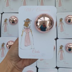Bálsamo Labial Niña Comunión Espalda Lazo Rosa | Detalle Elegante