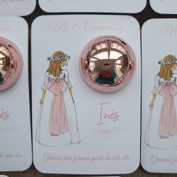 Bálsamo Labial Niña Comunión Espalda Lazo Rosa | Detalle Elegante