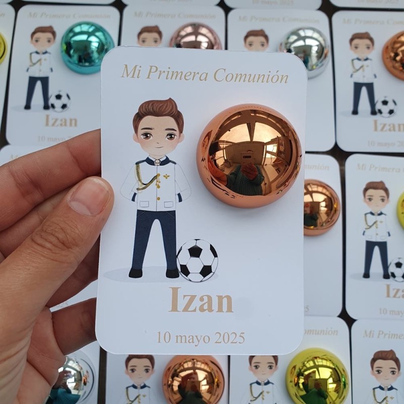 Bálsamo Labial Niño Comunión Almirante con Balón | Detalle Elegante y Futbolero