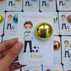 Bálsamo Labial Niño Comunión Almirante con Balón | Detalle Elegante y Futbolero
