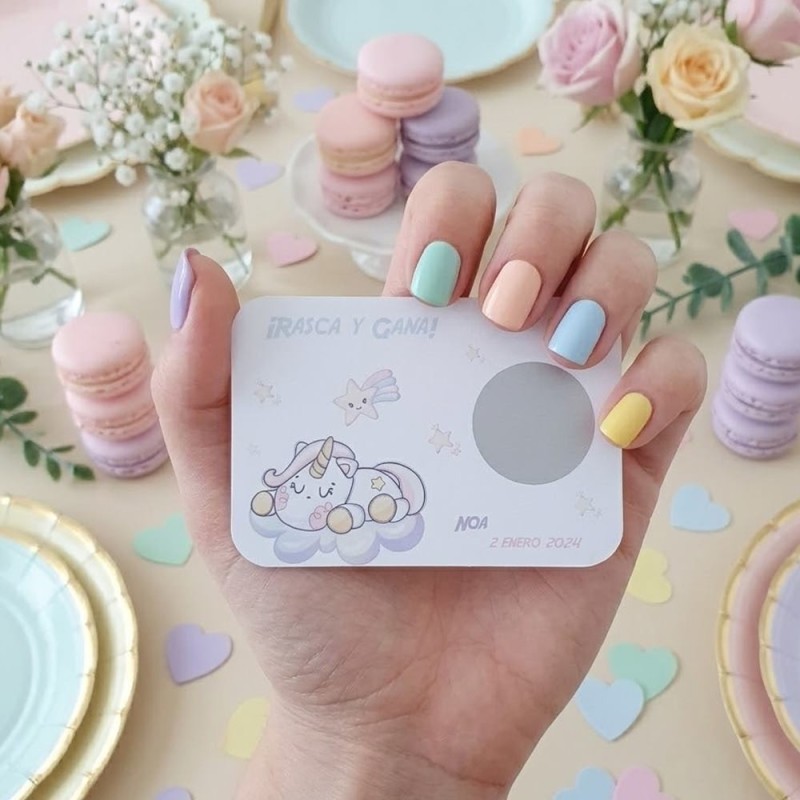 Tarjetas Rasca y Gana Unicornio | Juego Divertido para Eventos