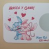 Tarjetas Rasca y Gana Stitch y Angel | Amor y Diversión Espacial