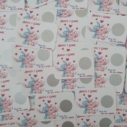 Tarjetas Rasca y Gana Stitch y Angel | Amor y Diversión Espacial