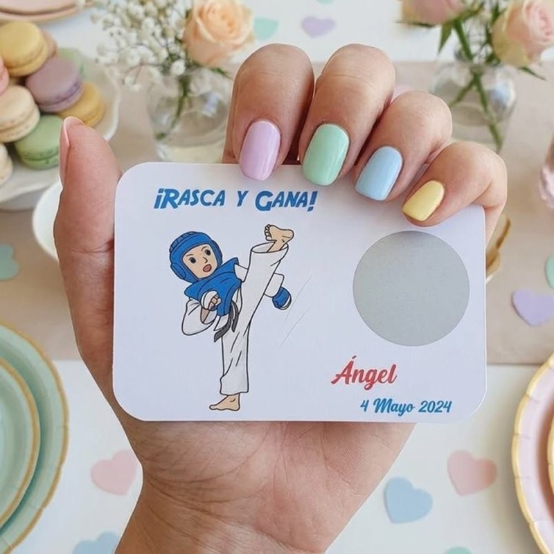 Tarjetas Rasca y Gana Taekwondo | ¡Un detalle con mucha garra!