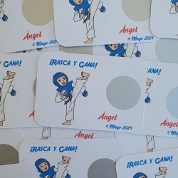 Tarjetas Rasca y Gana Taekwondo | ¡Un detalle con mucha garra!