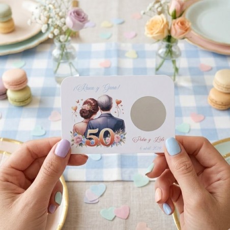 Tarjetas Rasca y Gana 50 Aniversario | Bodas de Oro Inolvidables
