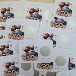 Tarjetas Rasca y Gana 50 Aniversario | Bodas de Oro Inolvidables
