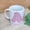 Taza Inicial Cuadro Vichy | Elegancia Atemporal Personalizada