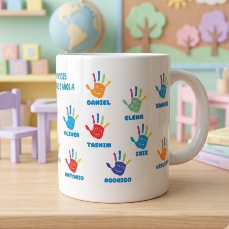 Taza Personalizada "Seño Manos Sonrientes" | El Regalo más Emotivo