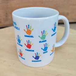 Taza Personalizada "Seño Manos Sonrientes" | El Regalo más Emotivo