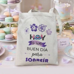 Tote Bag Nature Stitch "Hoy es un gran día" | Optimismo Disney Eco