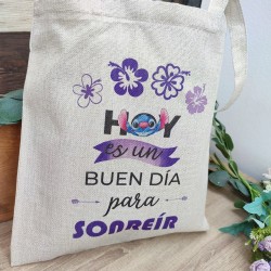 Tote Bag Nature Stitch "Hoy es un gran día" | Optimismo Disney Eco