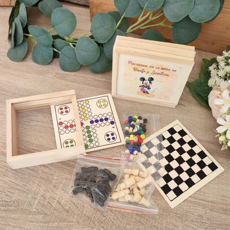 Set de Juegos Nature Mickey Disney | Ajedrez, Parchís y Damas