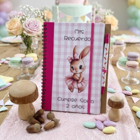 Cuaderno A5 Vichy Conejita Bailarina | Dulzura y Organización