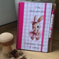 Cuaderno A5 Vichy Conejita Bailarina | Dulzura y Organización