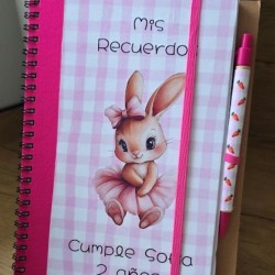 Cuaderno A5 Vichy Conejita Bailarina | Dulzura y Organización
