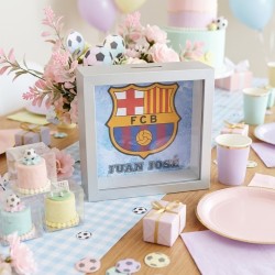 Hucha de Madera Blanca FC Barcelona | Ahorra con Pasión