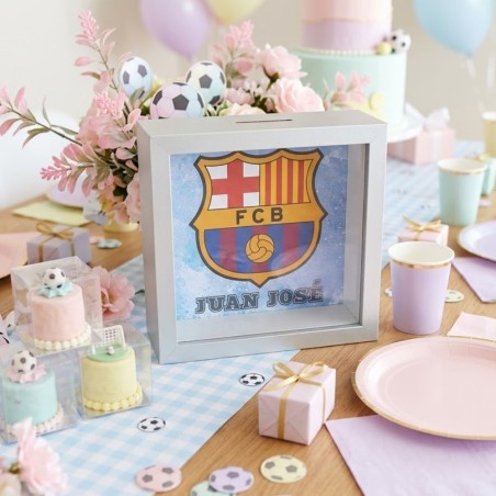Hucha de Madera Blanca FC Barcelona | Ahorra con Pasión