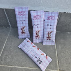 Aspitos Personalizados Vichy Rosa y Conejita | Detalle Bautizo Tierno