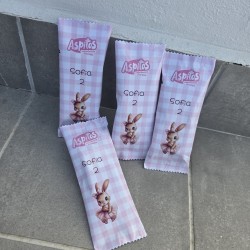 Aspitos Personalizados Vichy Rosa y Conejita | Detalle Bautizo Tierno