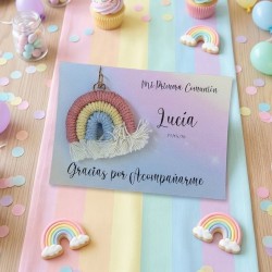 Llavero Arcoíris Crochet | Detalle Artesanal y Colorido