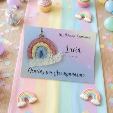 Llavero Arcoíris Crochet | Detalle Artesanal y Colorido