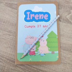 Cuaderno A5 Kraft Peppa Pig + Lápiz | Detalle Infantil Personalizado