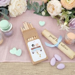 Caja Pequeña de 6 Lápices de Colores Recién Casados | Un Detalle con Amor