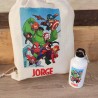 Pack Mochila Nature y Botella Marvel | Aventura Sostenible y Galáctica