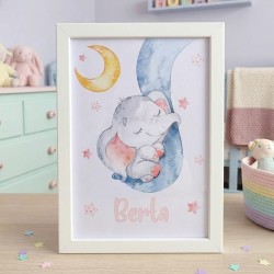Lámina Enmarcada Baby Elefante | Decoración Infantil Personalizada