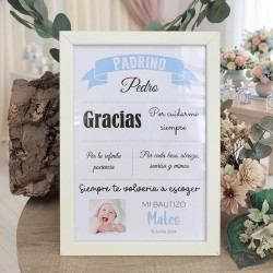 Lámina Enmarcada "Gracias a Mi Padrino" | Un Regalo Emotivo y Personalizado