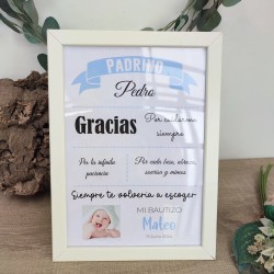 Lámina Enmarcada "Gracias a Mi Padrino" | Un Regalo Emotivo y Personalizado