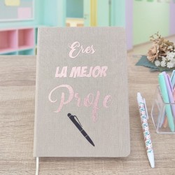 Cuaderno y Bolígrafo "Eres la Mejor Profe" | Regalo Personalizado de Fin de Curso