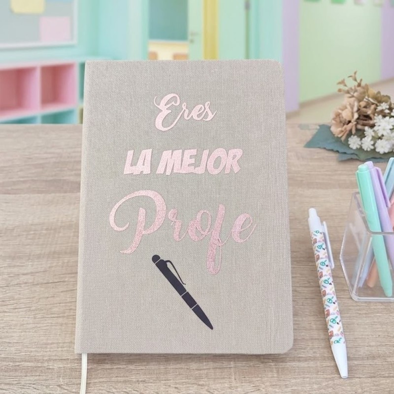 Cuaderno y Bolígrafo "Eres la Mejor Profe" | Regalo Personalizado de Fin de Curso
