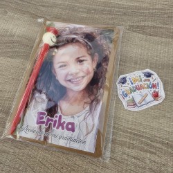 Cuaderno A5 Kraft e Ilustración Niño Graduación + Bolígrafo a Juego