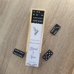 Dominó de Madera "Cruz de Comunión & Hojas" | Detalle Personalizado Único