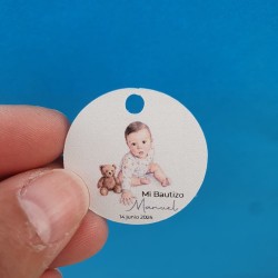 Etiqueta Personalizada Niño con Oso de Peluche | Detalles de Eventos