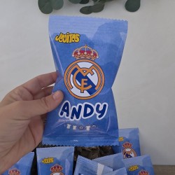 Gusanitos de Fútbol Real Madrid | Snacks Personalizados para Fiestas