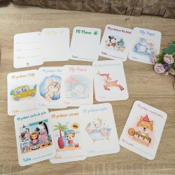 Tarjetas Cuenta Meses Recién Nacido Animales | Milestone Cards Bebé