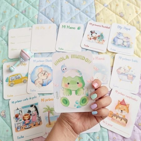 Tarjetas Cuenta Meses Recién Nacido Animales | Milestone Cards Bebé