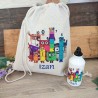 Pack Numberblocks Personalizado: Tote Bag / Mochila + Botella Educativa