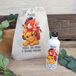 Pack El Rey León Disney Personalizado: Tote Bag / Mochila + Botella