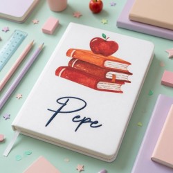 Cuaderno Blanco Regalo Profesores | Diseño Libros con Manzana