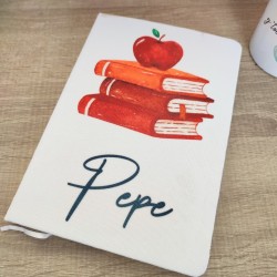 Cuaderno Blanco Regalo Profesores | Diseño Libros con Manzana