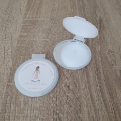 Espejo de Bolso Niña Comunión Lazo Rosa | Detalle Elegante